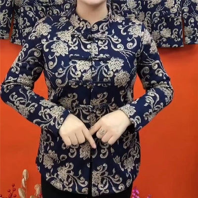 Cardigan Étnico Retro para Mujer con Forro de Lana Gruesa - Image 12