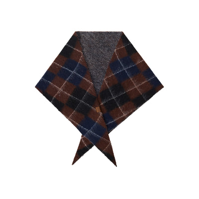 Bufanda Triangular de Lana y Algodón Jacquard Cuadros Retro - Cuello Cálido - Image 7