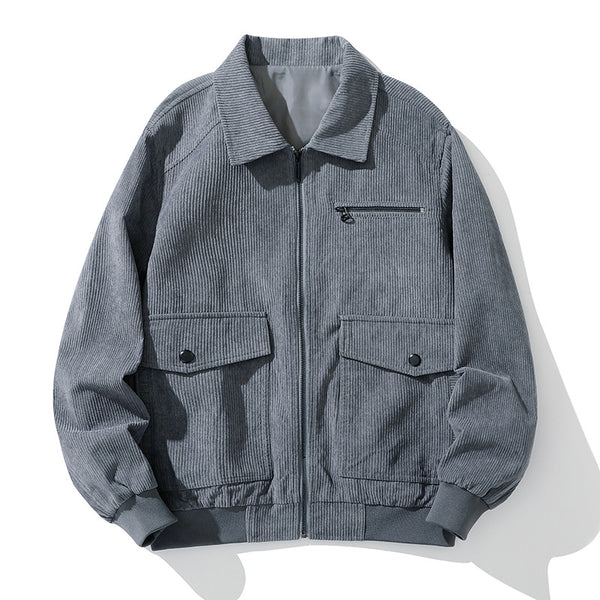 Abrigo de Pana Estilo Coreano Japonés con Solapa - Uniforme Moderno - Image 6