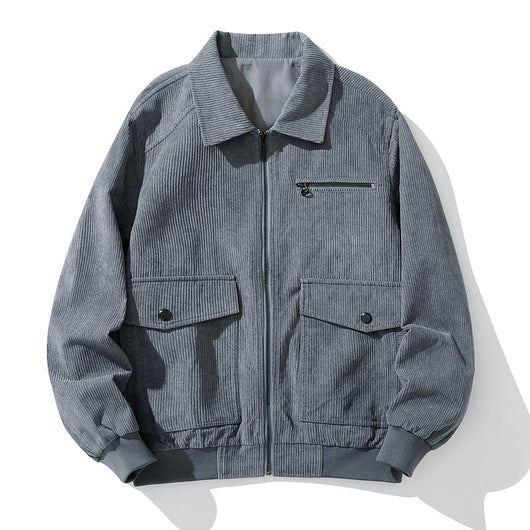 Abrigo de Pana Estilo Coreano Japonés con Solapa - Uniforme Moderno - Image 6