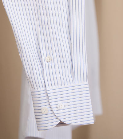 Camisa de Negocio Italiana a Rayas con Cuello Windsor - Image 3