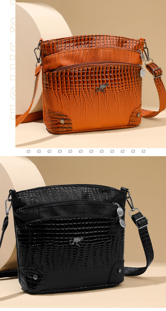 Bolso Bandolera Patrón Cocodrilo Vintage Multicapa Casual para Mujer - Image 11
