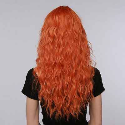 Peluca Halloween Naranja Volumen Pequeño con Flequillo Qi - Image 5