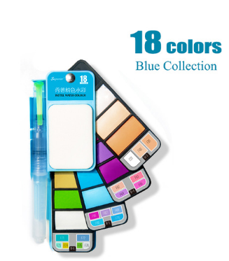 Set de Acuarelas Sólidas Portátil con Pincel de Agua Plegable - Image 17