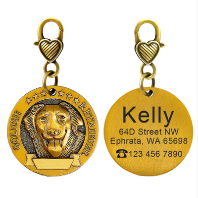 Placa de Identidad Personalizada para Perros - Grabado Personalizado Antimaterial Bronce - Image 8