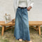 Falda Denim Retro Cintura Alta para Mujer
