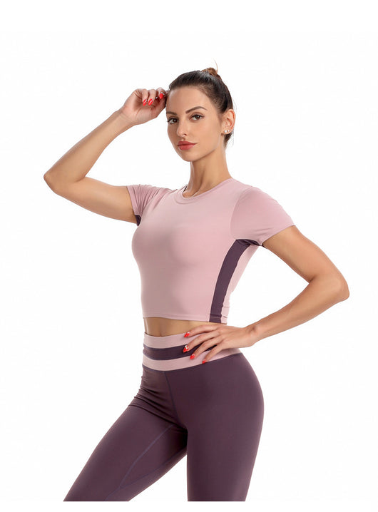 Conjunto Deportivo Yoga Mujer con Sostén Integrado - Playera Corta Ajustada - Image 15