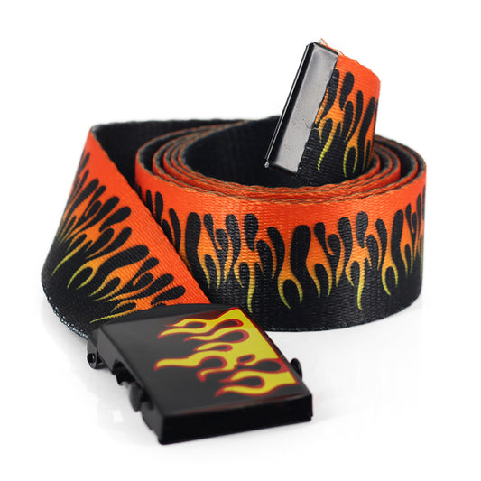 Cinturón de Lona con Estampado de Llamas - Image 2
