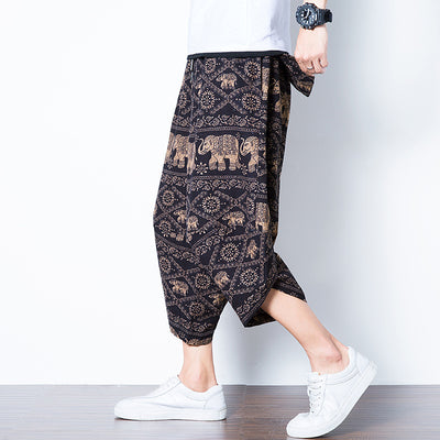 Pantalones Anchos Estilo Tailandés con Elefante - Diseño Retro Nepalí - Image 5