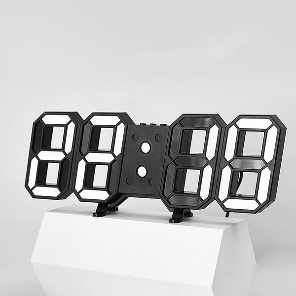 Reloj de Pared LED 3D con Control Remoto - Diseño Moderno Colgante y de Pie