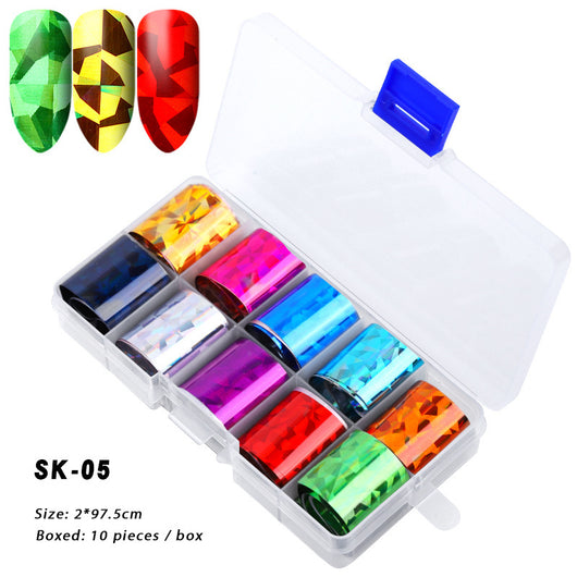10 Cajas de Stickers de Uñas Holográficos Color AB para Nail Art - Image 23