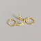 Sterling Plateado Geometric Baroque Estilo Moon Earrings Dorado