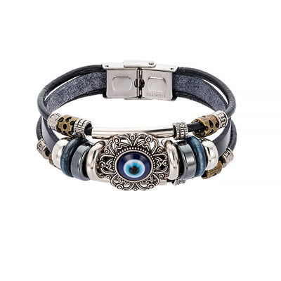 Pulsera de Cuero Turquesa Vintage