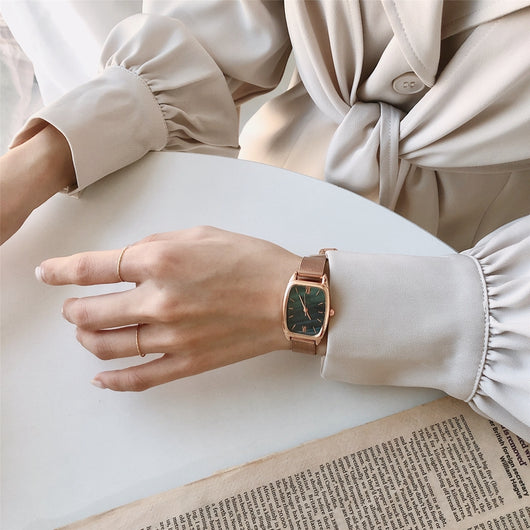 Reloj Cuadrado Retro Mori con Encaje para Mujer - Image 30
