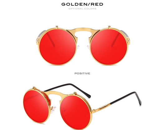 Gafas de Sol Flip Retro Marco Redondo para Adultos Mayores - Image 5