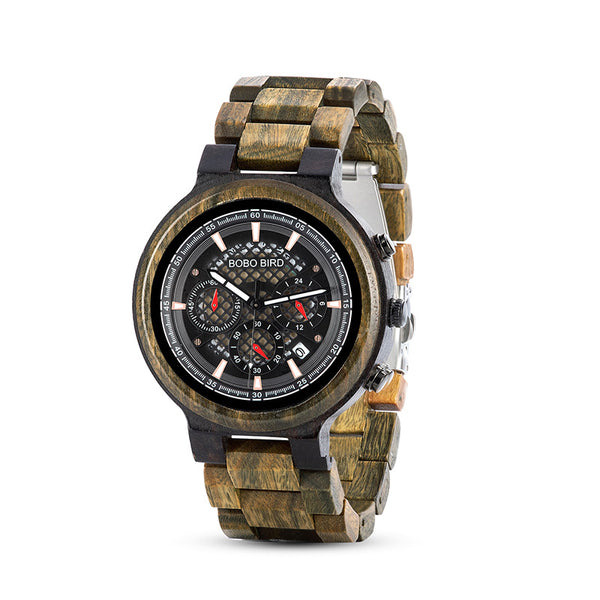 Reloj Multifuncional BOBO BIRD Madera de Sándalo Verde