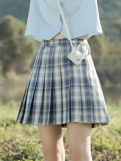 Falda Plisada A-Line Azul - Estilo Versátil y Moderno - Image 4