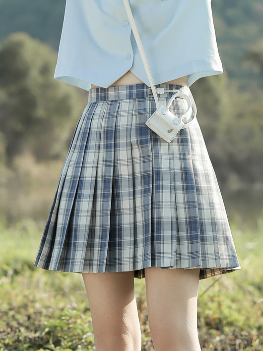 Falda Plisada A-Line Azul - Estilo Versátil y Moderno - Image 4