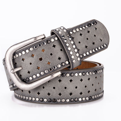 Cinturón de Moda con Hebilla de Remaches y Strass para Jeans - Image 27