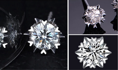 Aretes de Diamante Moissanita Platino Importados Diseño Copo de Nieve - Image 9