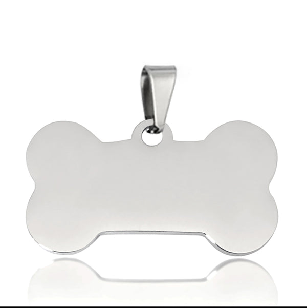 Placa de Identificación para Mascotas en Acero Inoxidable Titanio