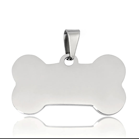 Placa de Identificación para Mascotas en Acero Inoxidable Titanio