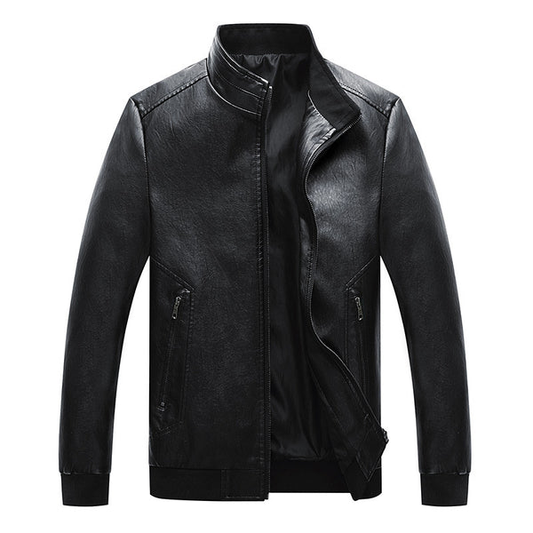 Chaqueta de Cuero PU Lavado para Hombre - Primavera y Otoño