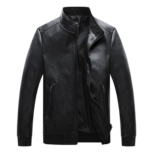 Chaqueta de Cuero PU Lavado para Hombre - Primavera y Otoño