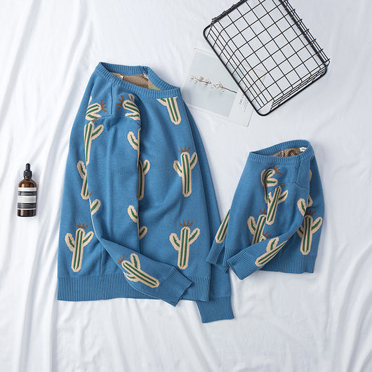 Suéter de Punto de Algodón con Patrón Cactus Jacquard - Image 11