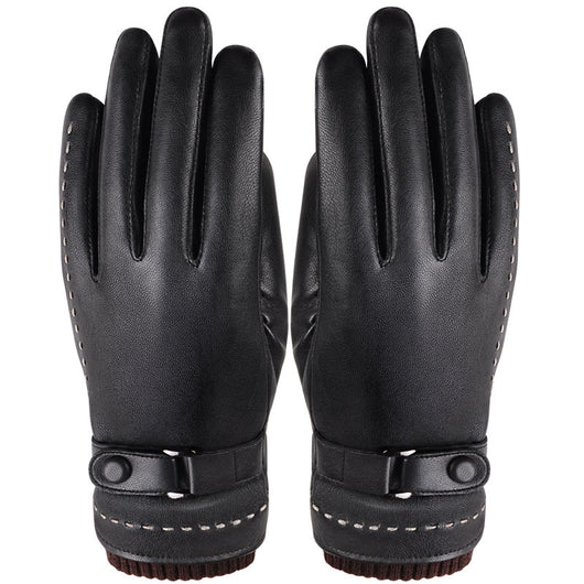 Guantes de Ciclismo Impermeables de Piel de Oveja Lavada con Pantalla Táctil - Image 4