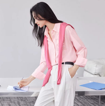 Blusa de Algodón Puro para Mujer - Manga Larga Primavera - Image 8