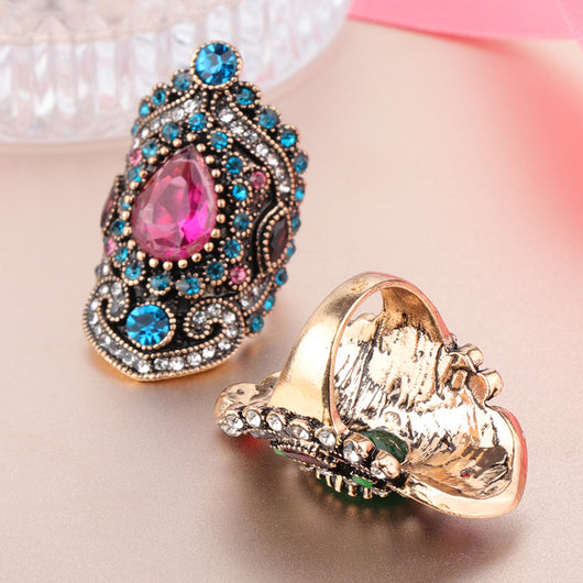 Anillo Vintage Diamante Azul Cristal - Image 3