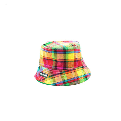 Gorro Bucket de Algodón y Lino Transpirable Cuadros Arcoíris - Image 4