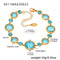 18k Dorado-Plated Summer Beach-Estilo Light-Luxury Anklet Foot Jewelry Azul Zircon S011