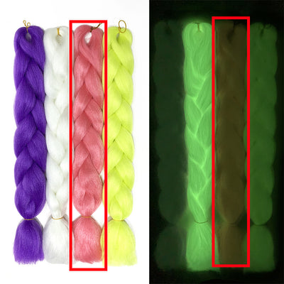 Peluca de Trenzas Grandes con Fibra Química Fluorescente Luminosa - Image 10