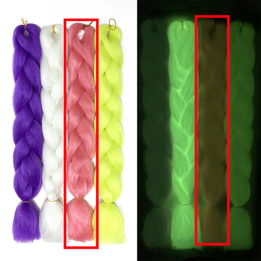 Peluca de Trenzas Grandes con Fibra Química Fluorescente Luminosa - Image 10