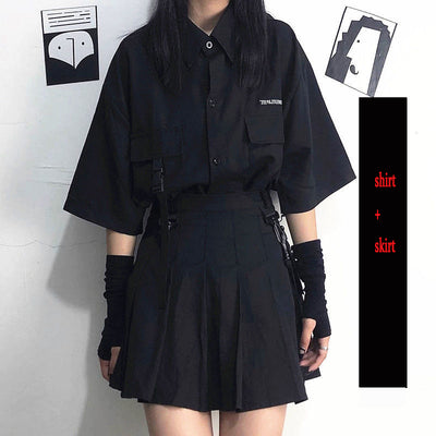 Camisa Oversized de Líneas Oscuras para Mujer - Estilo Boyfriend Atemporal - Image 7
