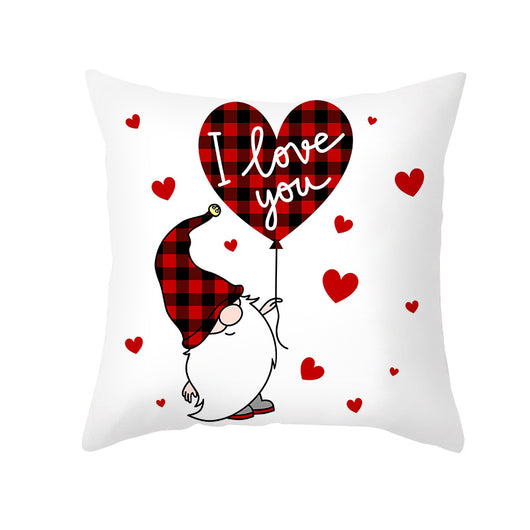 Funda de Almohada Día de San Valentín Letras Cartoon Roja - Tela Melocotón - Image 10