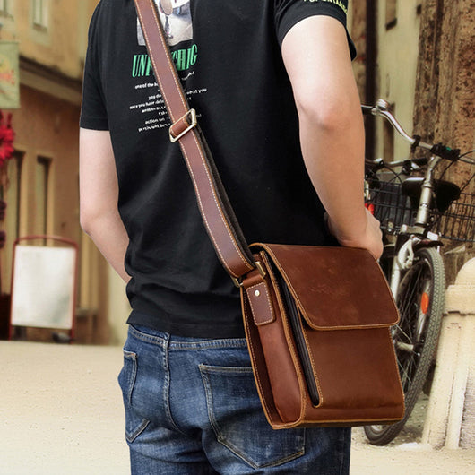Bolso Bandolera de Cuero Genuino para Hombre - Image 12