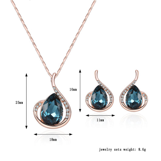 Juego de Joyas Nupciales Cristal Diamante: Collar y Aretes para Novia - Image 7