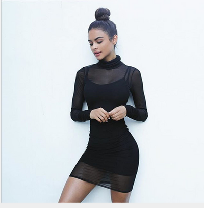 Vestido largo transparente con forro para mujer - Image 2