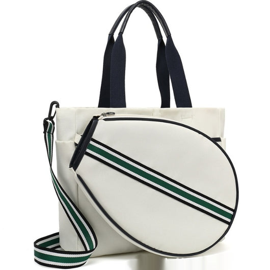 Bolso Deportivo de Lona a Rayas para Raqueta de Tenis y Playa - Image 4
