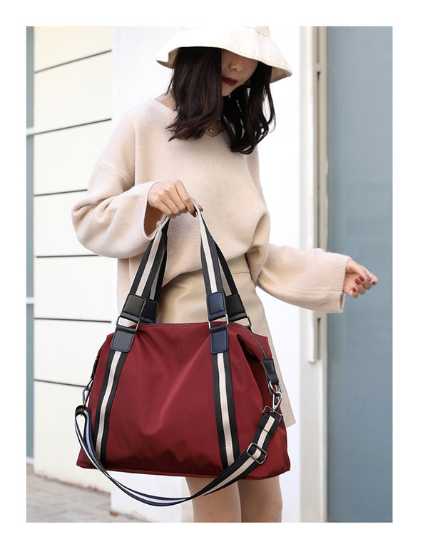 Bolsa de Viaje Plegable para Mujer - Diseño a Rayas Coreano