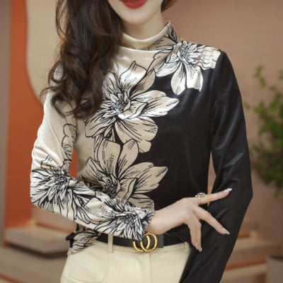 Blusa Base Floral de Terciopelo para Mujer - Image 5