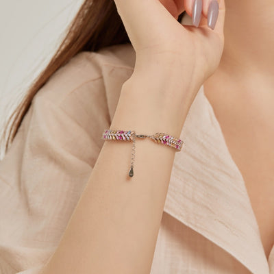 Pulsera de Plata Esterlina S925 Mujer Colores Dopamina con Circón - Image 12