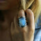 Anillo de Piedra de Luna Multicolor