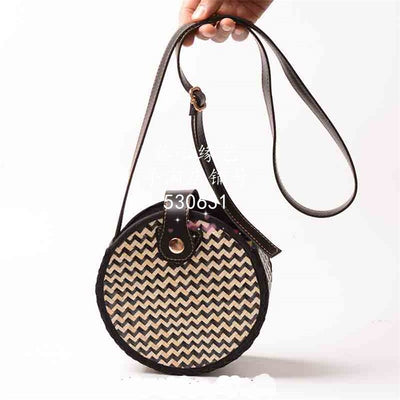 Bolsa Tejida de Bambú para Playa - Bandolera Redonda Compacta - Image 14