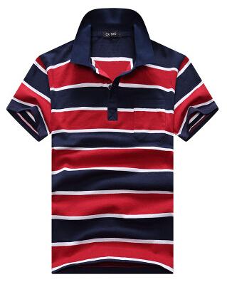 Camiseta Hombre Cuello Rayado Manga Corta con Bolsillo Real - Image 3