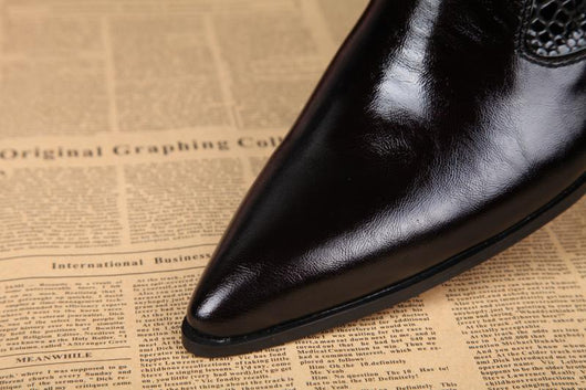 Zapatos Oxford Puntiagudos de Cuero Brillante - Estilo Británico Moderno para Hombre - Image 18