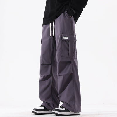 Pantalones Cargo Plisados Retro Americana - Estilo High Street para Parejas - Image 9